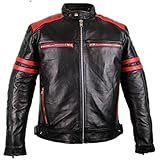 Herren Motorrad Lederjacke mit Protektoren (M)