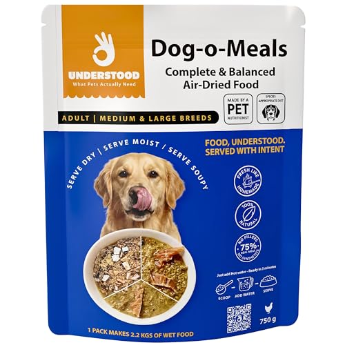 Image of UNDERSTOOD Adult Dog Food for Medium & Large Breeds | 750g Makes 2.2 Kgs Wet Food | 75% Real Meat
