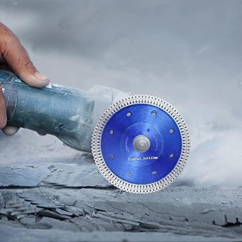 Diamond Saw Blade Cutting Disc 115mm 4.5in for Angle Grinder Wheel Ultra Thin Fast Clean Cut on Porcelain Tiles, Granite Marble Ceramics Reinforced Concrete, Blue