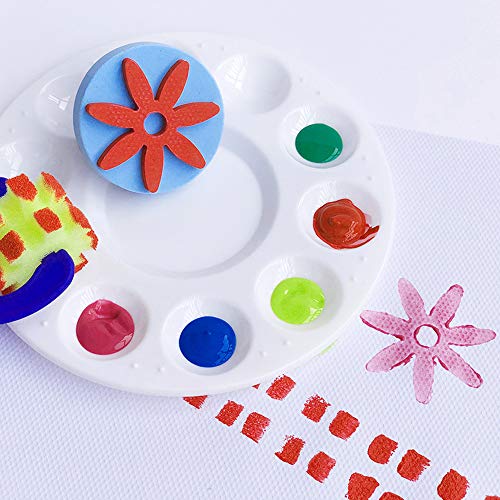 Haneye Paint Tray Palettes 15 Pcs, Round Plastic Pallets for Kid, Adult, Student Acrylic Oil Watercolor Craft Professional DIY Art Painting