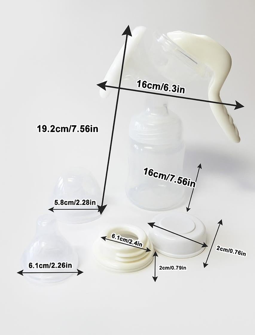 Manual Breast Pump for Breastfeeding – Soft Silicone, BPA-Free, Comfortable & Quiet | Easy to Clean | Complete Bottle & Nipple Set