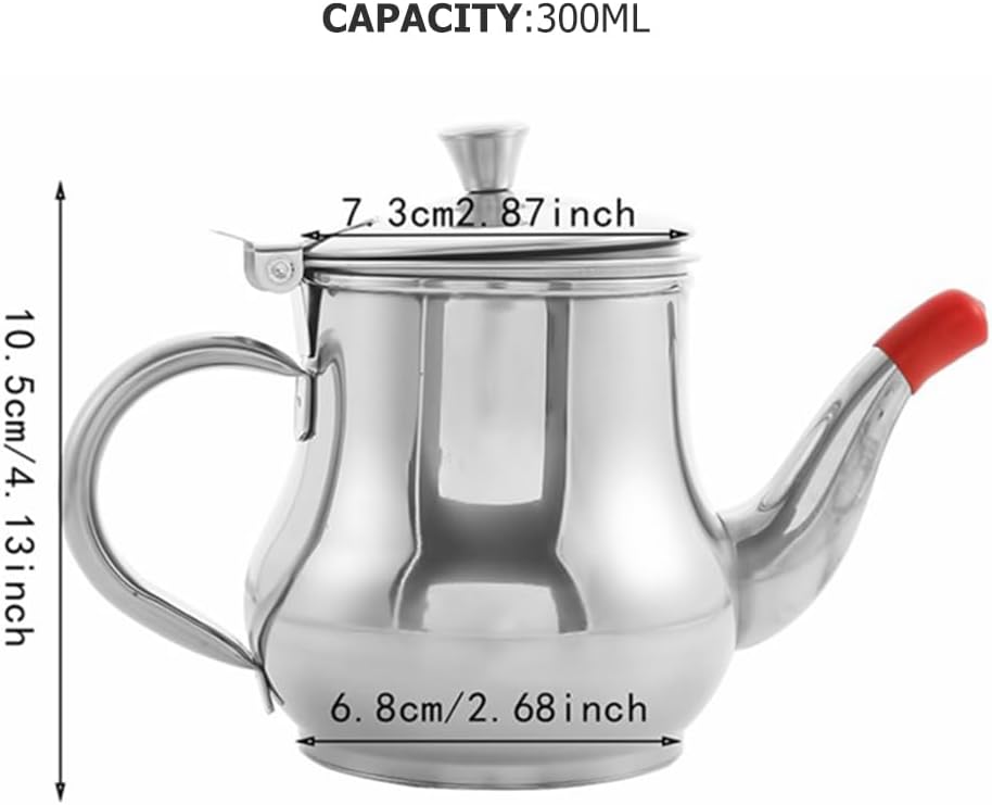 PRETYZOOM Oil Strainer Container 4.13X2.87X2.67 Inch Stainless Steel Kitchen Oil Filter Pot Household Grease Storage Canister with Comfortable Handle for Cooking and Soup Filtration