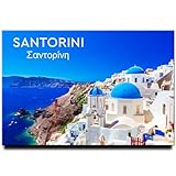 Santorini Island Fridge Magnet Greece Travel Souvenir Oia Town