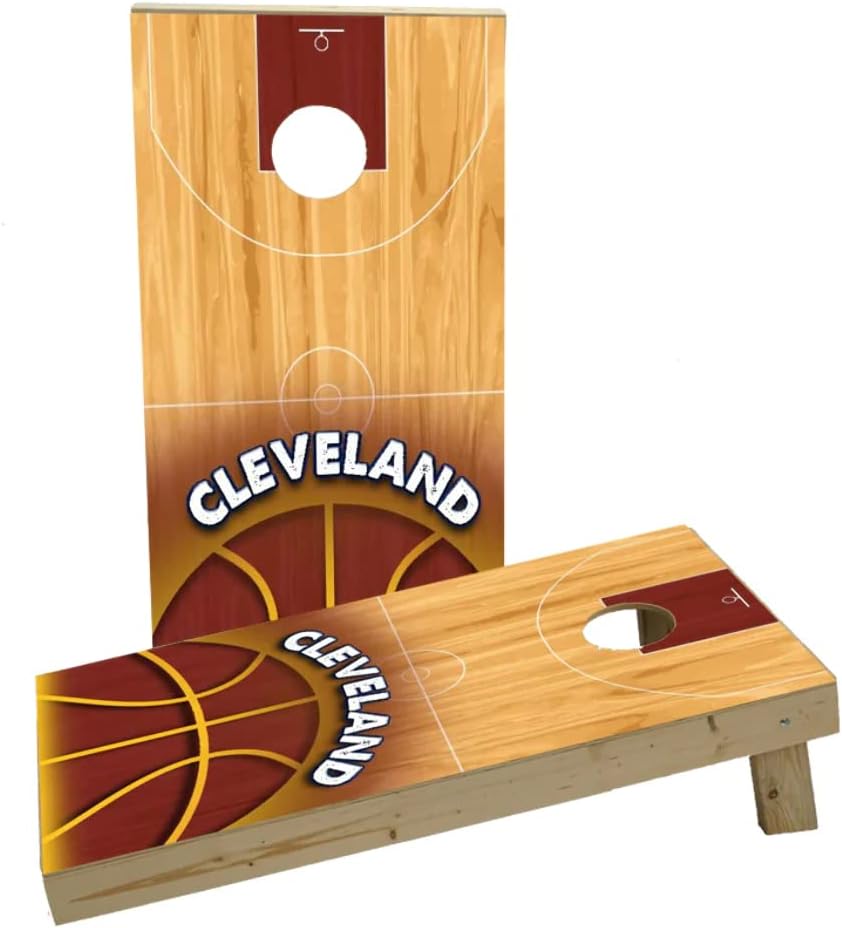 Basketball Cleveland Custom Cornhole Board Game Set