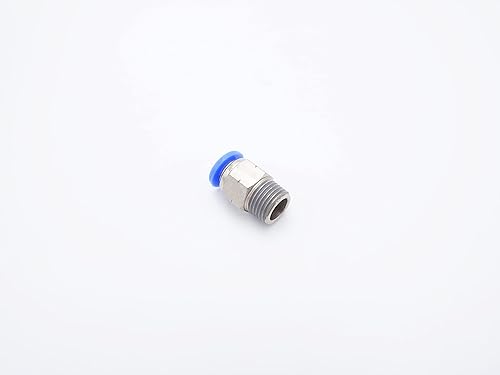 Vista 69 de Empuje para conectar conexión de tubo de 1/8" OD x 1/4" macho NPT rosca, línea de agua recta macho neumática, conectores de empuje rápido