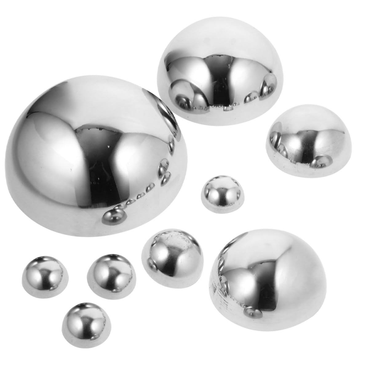 Tofficu Demi-sphères pour Décoration de Jardin Extérieur 9pcs en Acier Inoxydable Poli Miroir Résistantes aux Intempéries Argentées et Élégantes