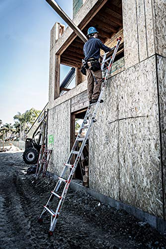 Little Giant Ladders, Revolution with Ratchet Levelers, M17, 17 ft, Multi-Position Ladder,Ratchet leg levelers, Aluminum, Type 1A, 300 lbs weight rating (12017-801)