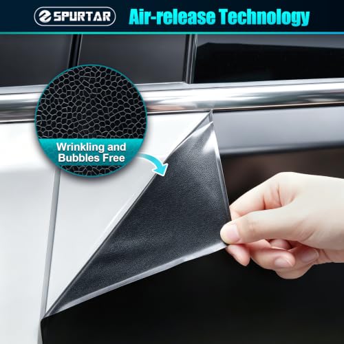 Image of Spurtar Vinyl Wrap for Cars Matte Black 1ft X 5ft Self-Adhesive Film | Air-Release, Automotive Interior Exterior Motorcycle DIY Detailing Sticker, Bubble Free, 1 Roll 30 X 150cm Vinyl Film
