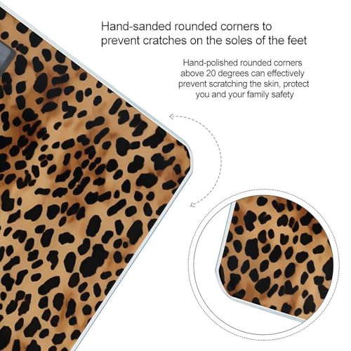 Báscula de baño digital con diseño de leopardo 400 lb miniatura 4