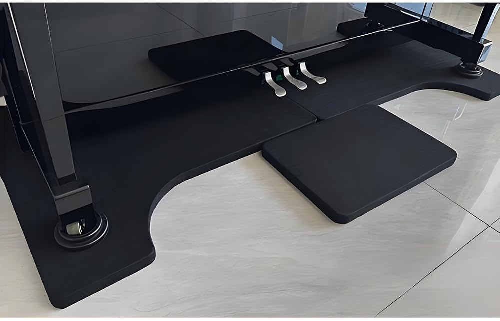 Tapis Acoustique Insonorisation Sol, Tapis Anti Bruit pour Piano, Antiderapant Anti Vibration Piano Tapis de Sol(158x65cm,Black)