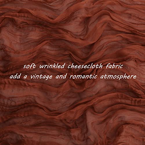 12 Pack Cheesecloth Table Runner 35x72 Inch Boho Gauze Table Runner Rustic Cheese Cloth Long Romantic Table Runners for Wedding Bridal Shower Birthday Party Table Decor (Terracotta) by Fivenl - Used condition - Image 3
