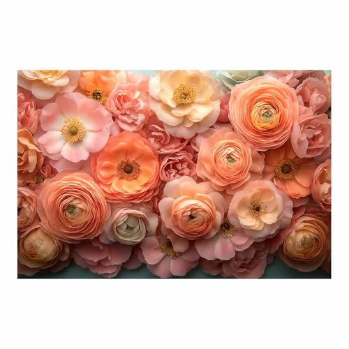 Tableau Fleurs Forêt Brumeuse Lac au Lever Décoration Murale Beige