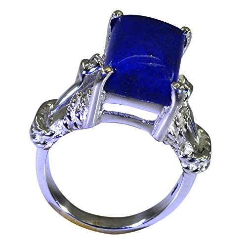 Bague en lapis-lazuli naturel et argent sterling, un bijou de fiançailles raffiné