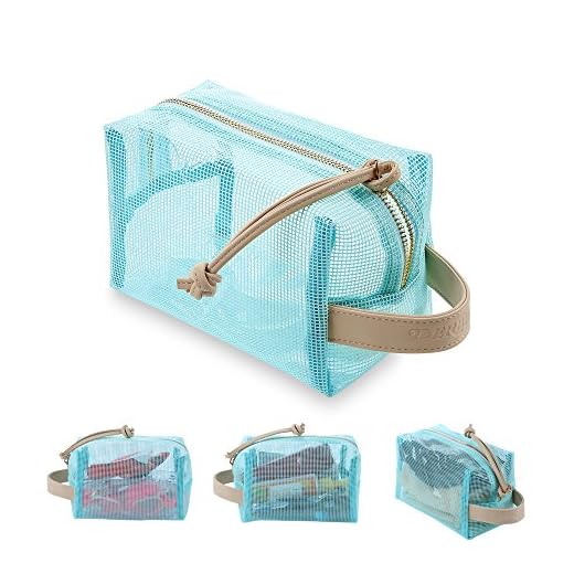Neceser de Viaje para Damas y Hombres,Neceser Transparente 2 Capas de Materiales Impermeables,Bolsas de aseoIdeal para Viajar, Soportar, Nadar, Acampar,Gimnasio-Azul claro