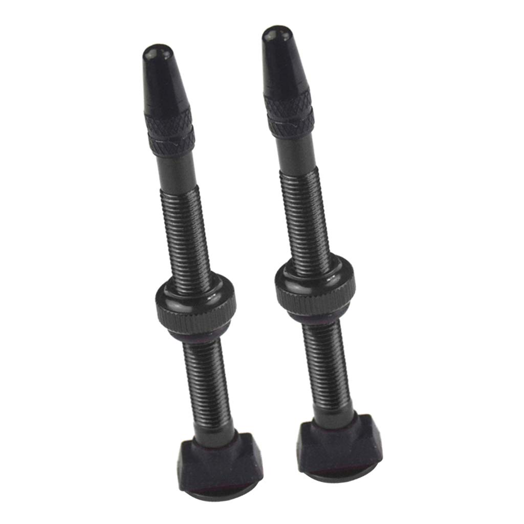 Presta-Ventil-Set, 60 mm, für schlauchloses Presta-Ventil, Aluminiumlegierung, Schwarz, 10 Stück