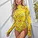 AMRANDOM Women's Mock Turtle Neck Long Sleeve Bodysuits T Shirts Body Suit Top Funny Rubber Duck for Weddings Work Travel Parties Fashion Shows, Medium, Picture (197)