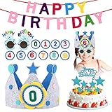 CONJUNTO DE CORONA DE CUMPLEAÑOS DE VALOR: el conjunto incluye 1 corona de cumpleaños + 10 números (0 a 9) + 1 par de anteojos de fiesta de cumpleaños + 1 adorno de pastel de feliz cumpleaños + 1 juego de adorno de pastel de estrella + 1 pancarta de feliz cumpleaños. Este set incluye todas las decoraciones de fiesta que necesitas sin necesidad de comprar ningún producto adicional.