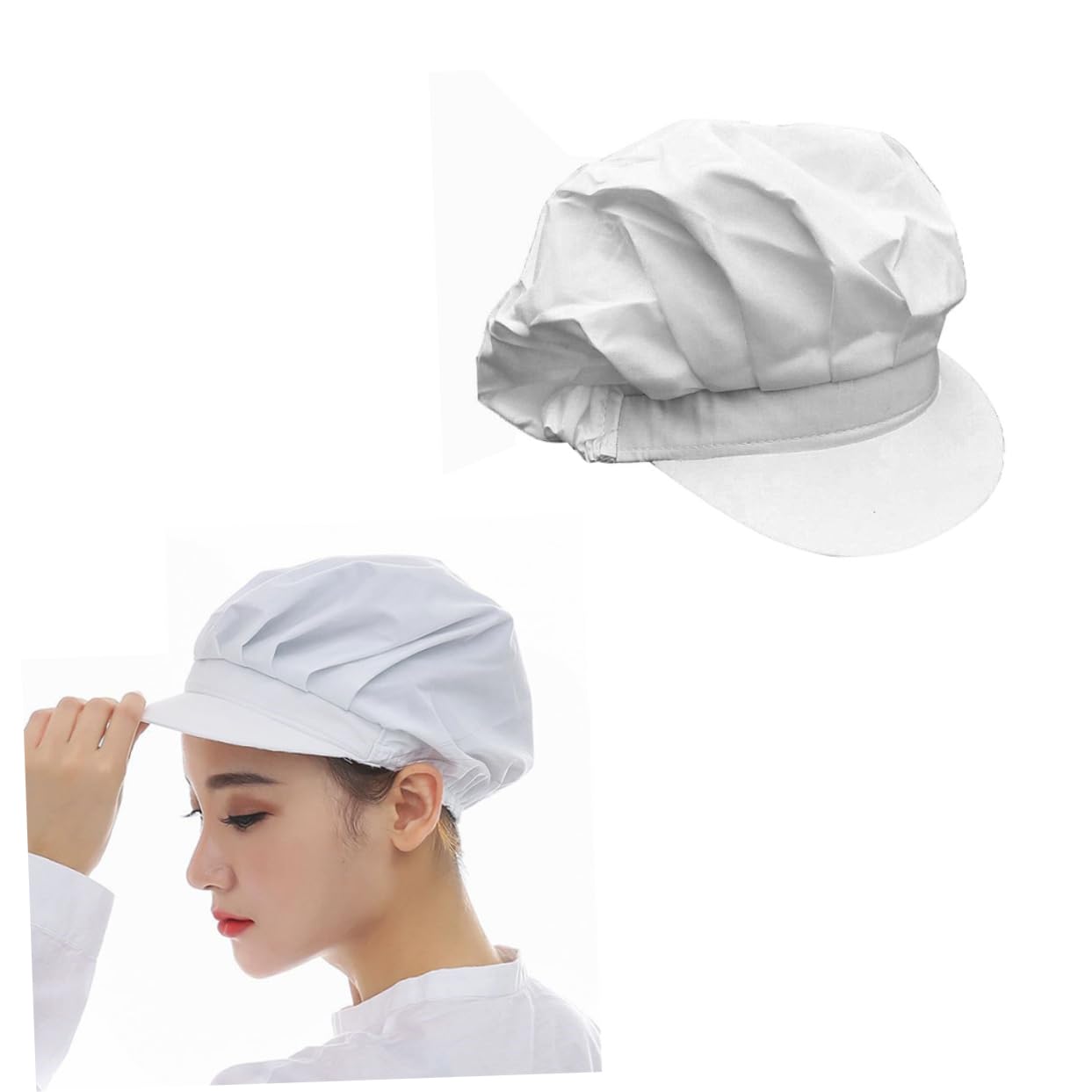 COLLBATH Workshop Chef Hat Breathable Protective Cap for Clean Work Environments Lightweight Comfortable Design for Food Factories Dust Workshops White
