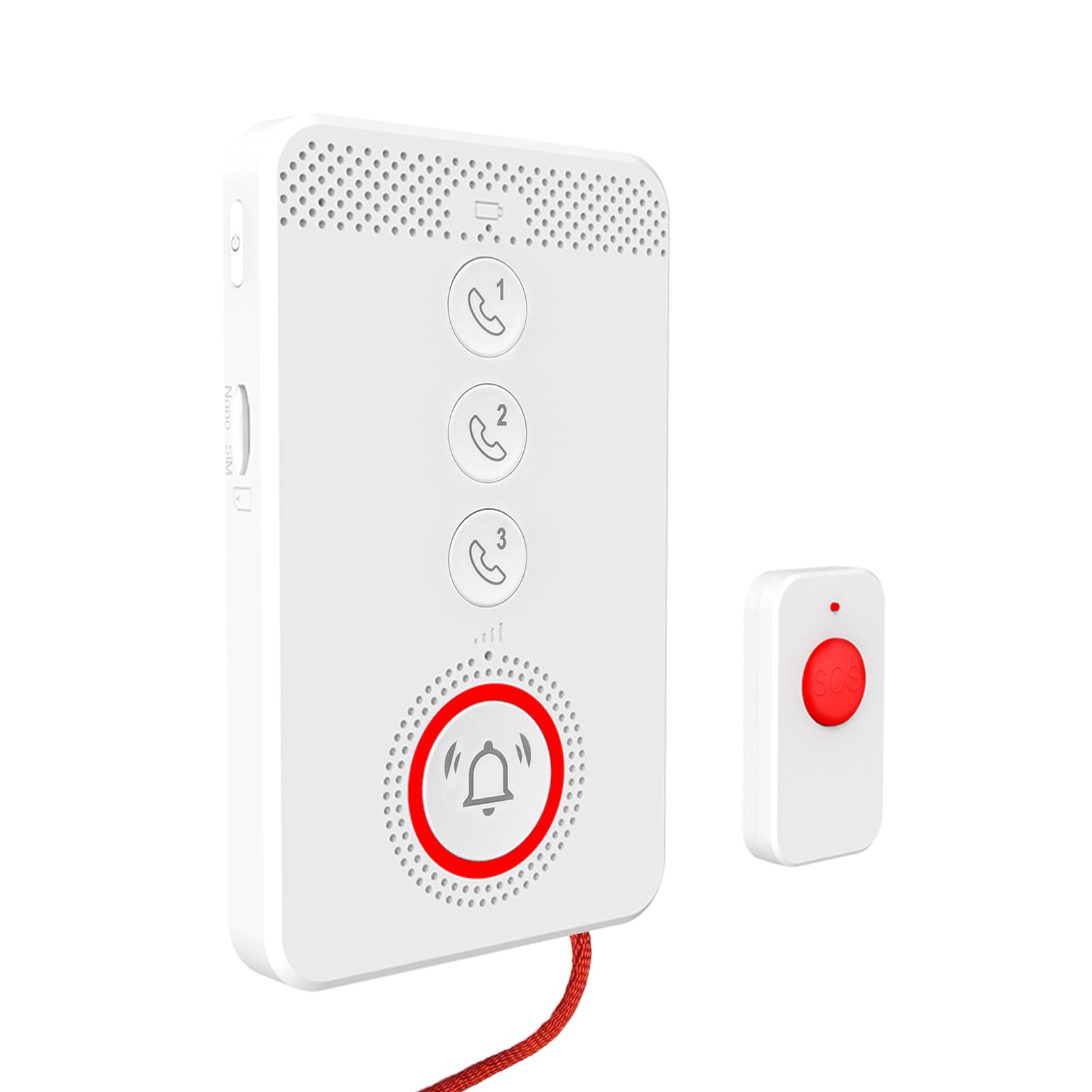 Walmeck Pulsante di Emergenza SOS 4G, di Chiamata per Anziani Cercapersone Wireless, di Allarme di Soccorso Avanzato con Notifica Telefonica Intercom Bidirezionale, Allarme Chiamante
