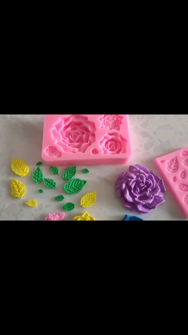 Rose Silicone Clay Molds, Large Flower With Leaf Chocolate Mold, For Rural Cake Decorating, Cupcake Topper, Candy, Sugarcraft, Polymer Clay, Crafting, Resin, In Wedding And Birthday Cake