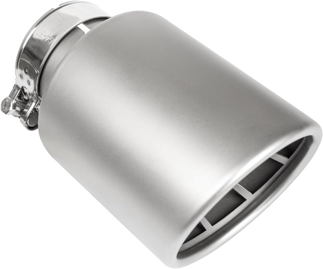 Vechkom Exhaust Tip 2.5" Inlet 4" Outlet 6.5" Overall Length Stainless Steel Bolt On Straight Silver Exhaust Tailpipe Protect