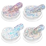 Allstarry Diamond Nail Glitter 4 Colors Sparkling Reflective Chunky Fine Glitter Powder Opal Mermaid Sequins for Nail Art Supplies Gel Polish Disco Party Nightclub Wedding Crafts - Mermaid tears