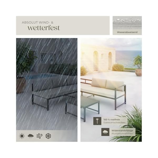 Patioco Aluminium Lounge-Set Hellgrau verstellbar