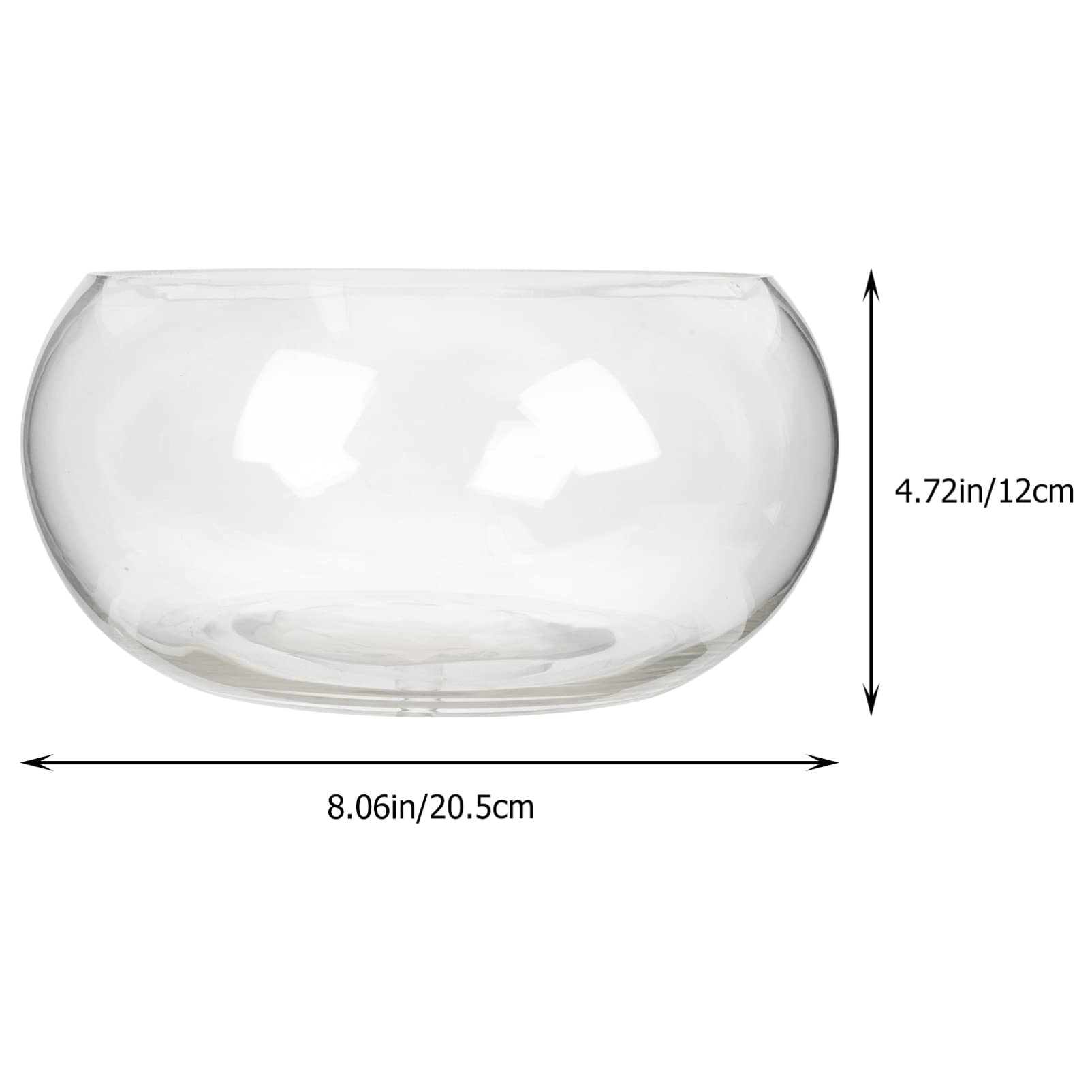 ibasenice Rundes Glasfischglas Transparentes Goldfischglas Glas-Terrarium Für Fische Und Pflanzen Schalenvase Für Dekoration Einfaches Fischglas Für Heim Und Party