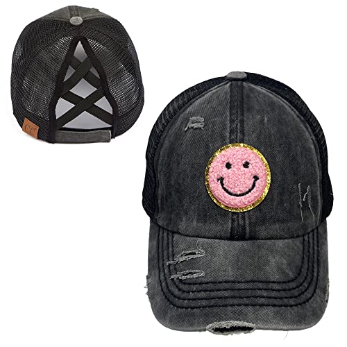 Image of Funky Junque Womens Baseball Cap Dad Hat Ponytail Messy Bun Trucker Ponycap