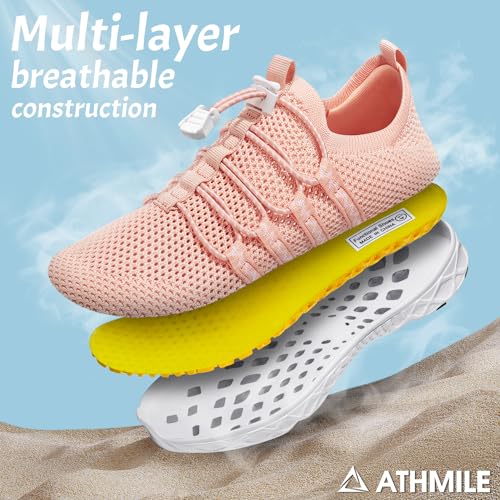 Image of ATHMILE Water Shoes for Men Women Barefoot Hiking Swim River Beach Knit | Adult Lake Pool Aqua Socks Quick Dry for Hiking Surfing Kayaking Sport Accessories Camping Must Haves