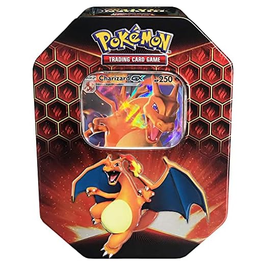 Pokemon SM11.5 Hidden Fates Gx Tin- Charizard + 1 of 3 Foil Pokémon-GX Cards + 4 Booster Pack