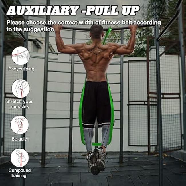 Resistance Bands Set for Men & Women - 4 Levels Exercise Band with Door Anchor, Pull Up Bands for Strength Training, Stretching, Powerlifting, Home Workouts