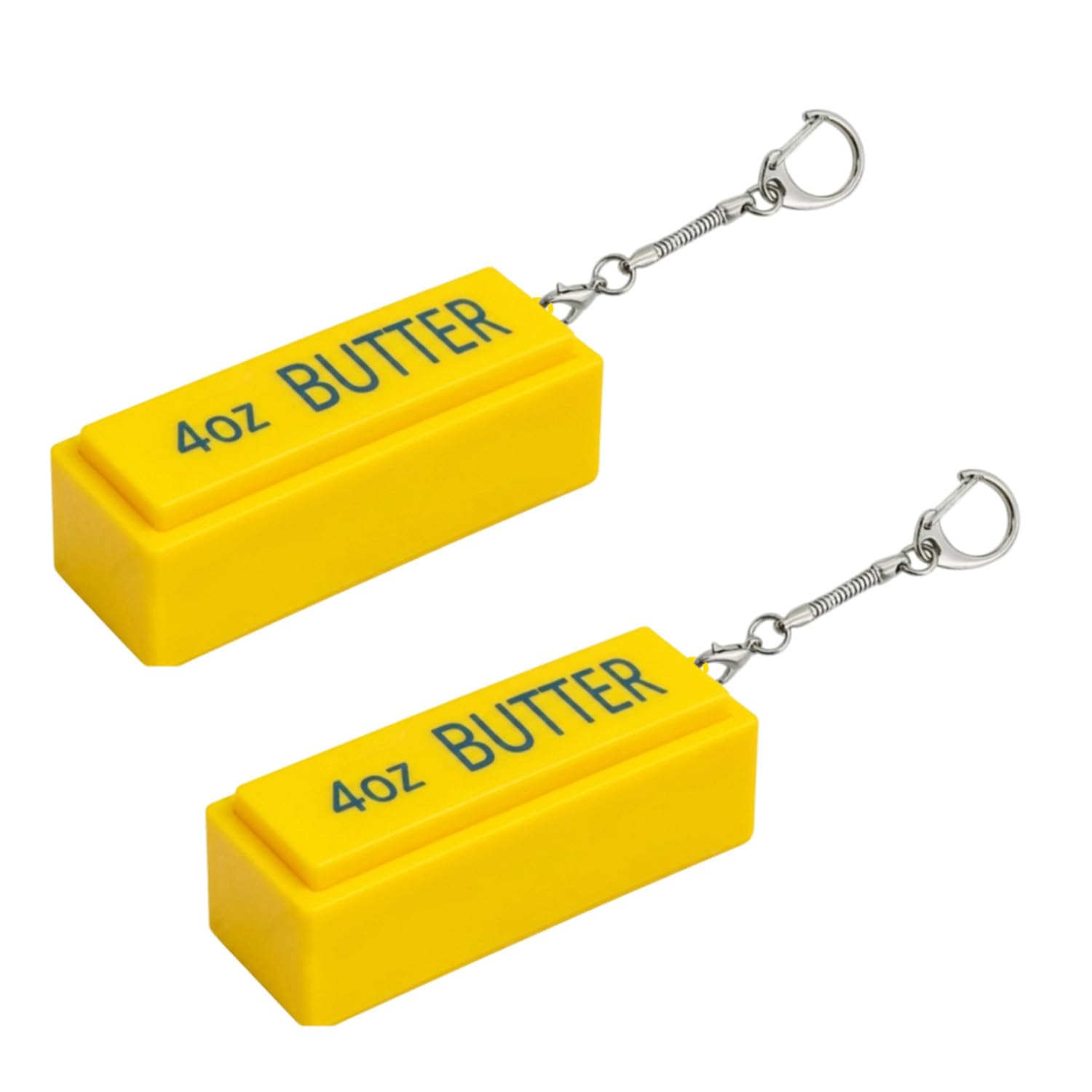 2 Pcs Keyboard Fidget Keyring, Butter Keycap Stress Relief Clicker, Funny Clicky Fidgets Ring, Portable Finger Decompression, Novelty Gift for Typing Lovers Desk Decor