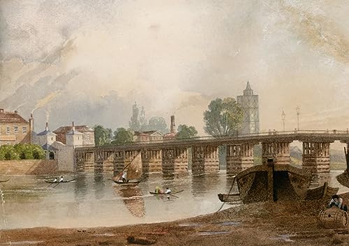 Vieux pont de Battersea Varley art mural impression 60x90cm