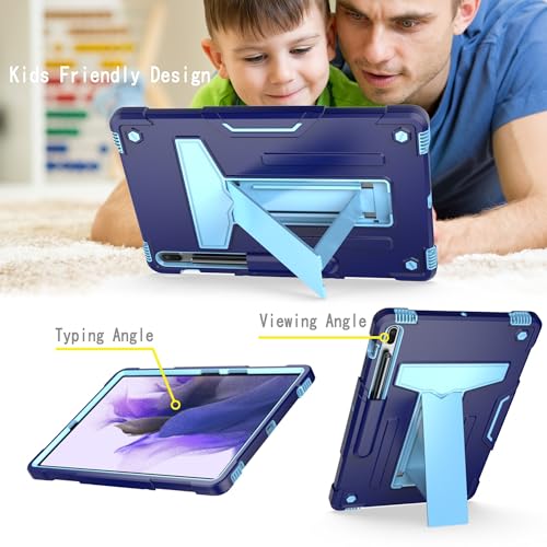 Coque Samsung Tab S7 FE 12.4 2021 protection intégrale antichoc bleue - 3