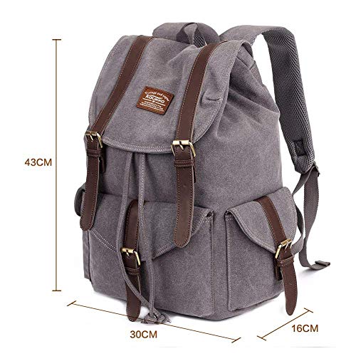 Mochila Vintage de Lona para Senderismo KAUKKO miniatura 2