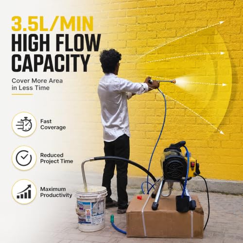 Image of DG-Tech Airless Paint Sprayer 490 | 2400W High Power Motor | 1000-3000 PSI | 3.5L /Min High-Pressure Professional Paint Sprayer for Wall, Industrial & Commercial Painting