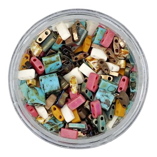 Mack and Rex Tila Bead Mixes (Beachy) – Including Quarter, Half and Full Tila – Miyuki Tila Bead Mix! Two Picasso Tilas in The Mix – Ideal for Jewelry Making