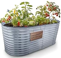 STREND PRO Hochbeet Metall 200x100x80cm (LxBxH) | Metall Hochbeete-kit für Garten Blech | Garten Beet aus verzinktem Stahl für Gemüse, Kräuter & Tomatenpflanzen | Stahl Pflanzkasten, Kräuterbeet