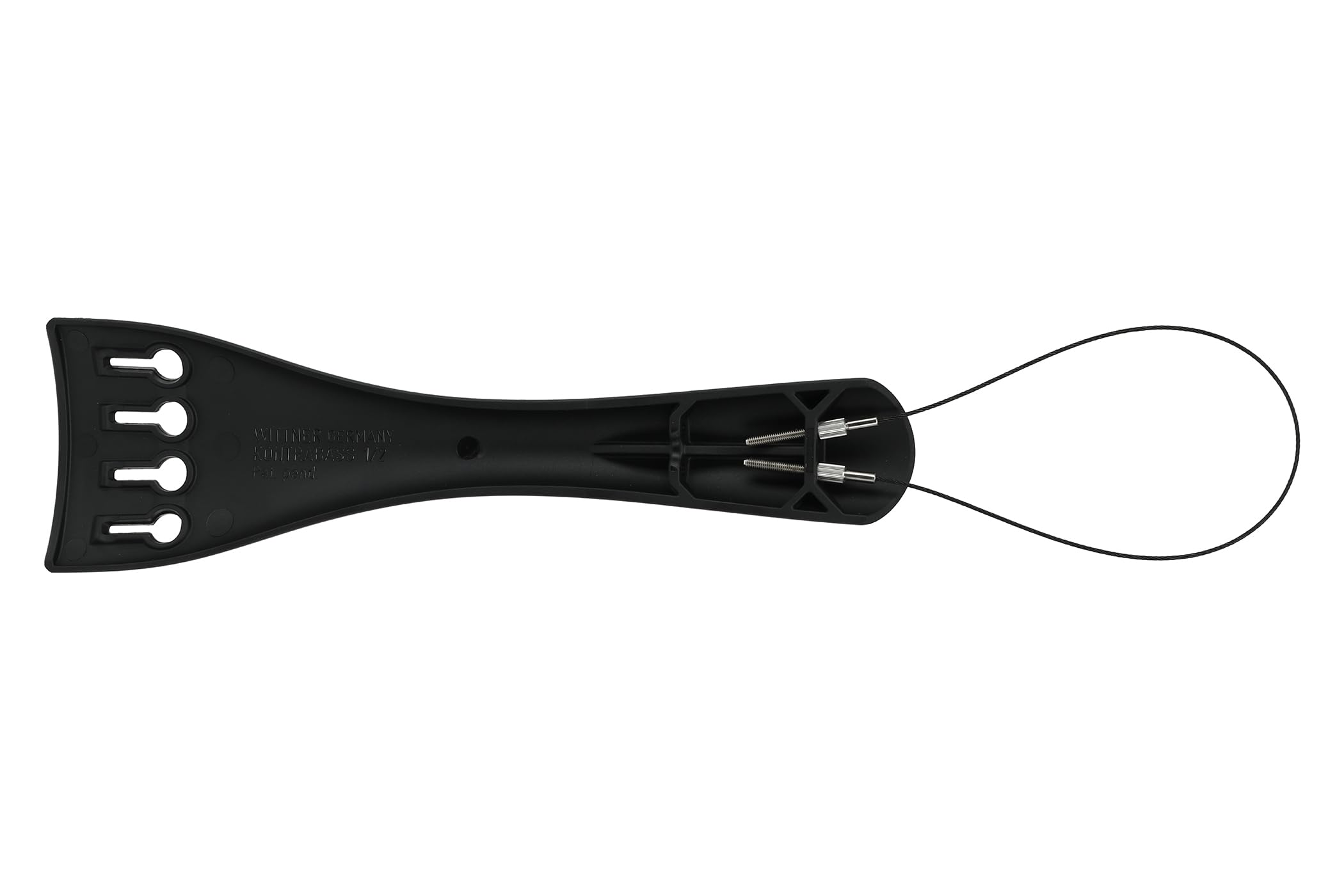 Wittner 265131 Cordal Contrabajo Ultra 1/2 - plástico de alta tecnología - ultraligero - forma de tulipán - con cordón de acero inoxidable - negro