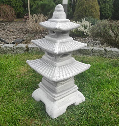 Statue en pierre d'ornement de jardin - Lanterne japonaise à trois niveaux / Pagode