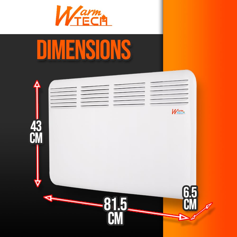 Chauffage mural 2000W - 4 modes - Thermostat électronique - Timer 24H - Warm Tech