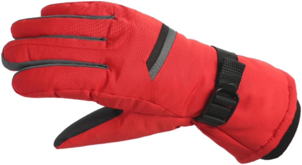 BESPORTBLE 1Pair Thicken Windproof Ski Gloves for Outdoor Activities for Hiking Camping Cycling and Fishing Red Color Versatile for Cold Weather Use