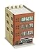 Kato N Scale 23-431A: (Dio Town) Metro Series 4-Floor Office Building, Brick
