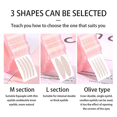 Eyelid Lifter Strips for Hooded Eyes: Glue-Free Double Eyelid Stickers that Will Stick to the Eyelid Stickers in Contact with Water, Plum-Shaped roll lace mesh Olive Eye Stickers (Olive Type)