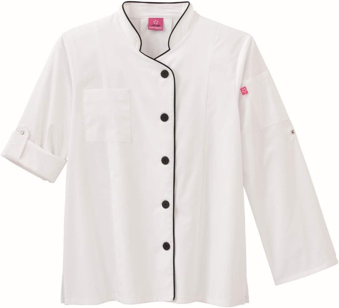 Five Star Chef Apparel 18504 Women's Long Sleeve Stretch Executive Coat