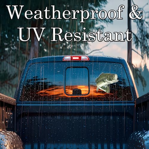 Image of Large Fishing Bass Fish Sticker Decal Fishing Bumper Sticker Fish Auto Decal Car Truck Boat RV Real Life Pole Tackle Box Fisherman (8 Inch)