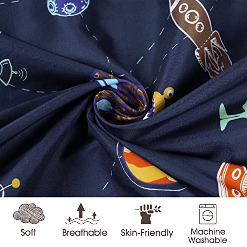 Image of PHF Soft Mini Crib Sheet Set, 2 Pack Silky Comfy Pack N Play Sheets for Boys Girls, Universal Fit for Pack N Play, Playard and Mini Crib Mattresses, Space