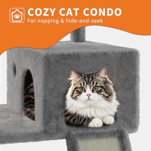 Árbol para Gatos Multi-niveles 68.5 in Gris Claro miniatura 4