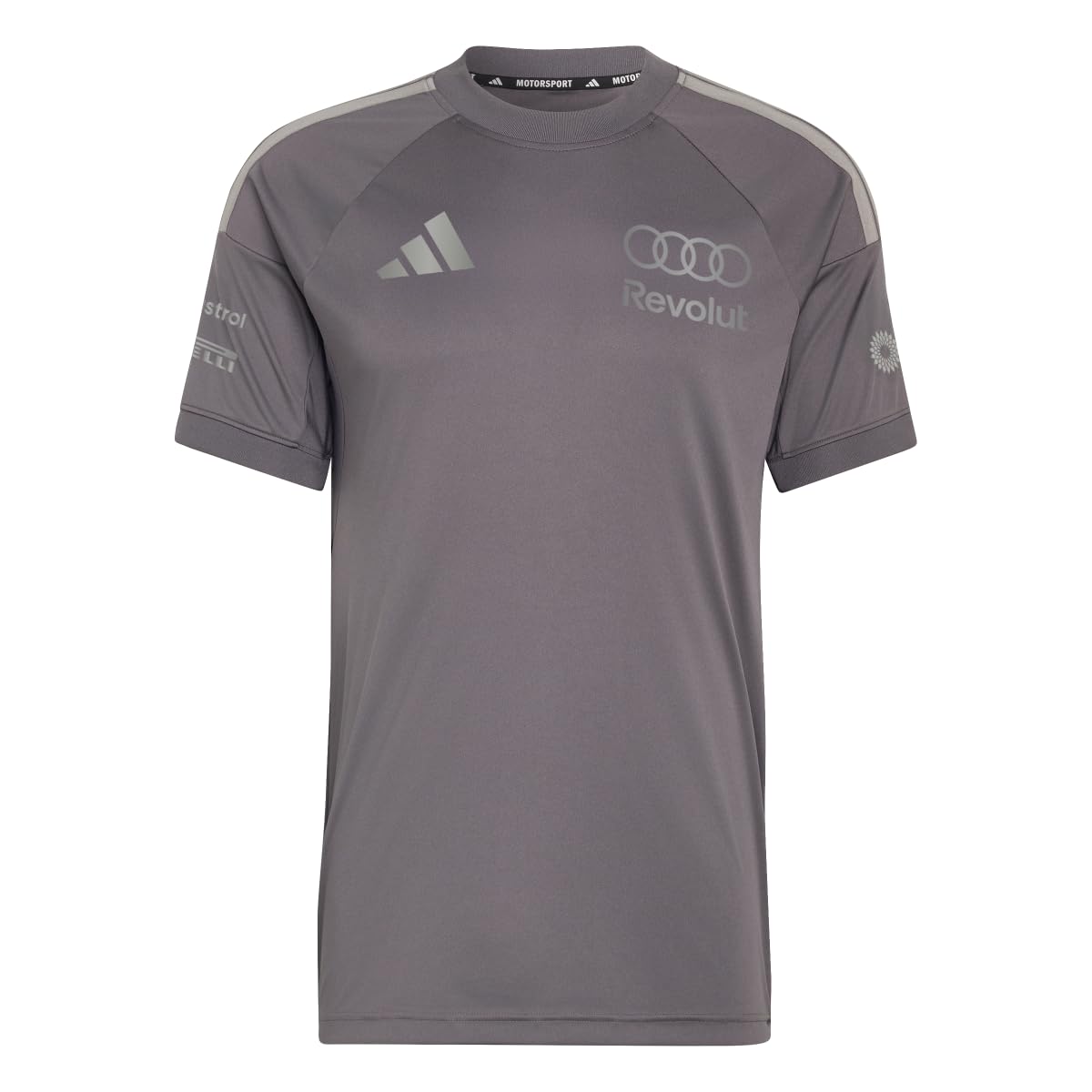 adidas Men's Audi Formula ONE Team Driver Jersey Replica Short Sleeve Men, Grey strata/Iron met., XS